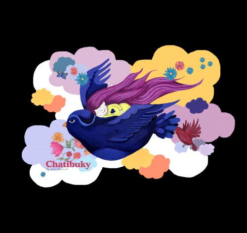 Black totebag illustration